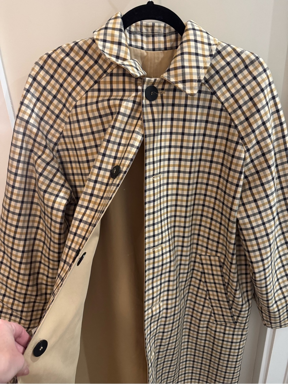 Zara Reversible Plaid Trench Coat